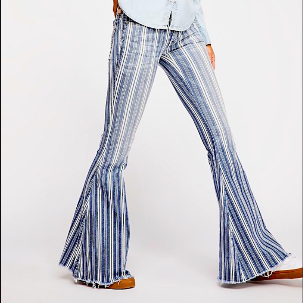 Free People Super Striped Flare Jean Size 25